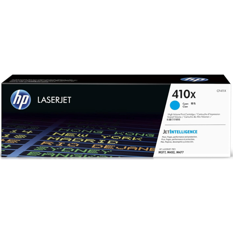 HP 410X Cyan High-yield Toner Cartridge for HP Printers | Works with Color LaserJet Pro M452 Series; Color LaserJet Pro MFP M377, M477 Series | CF411X