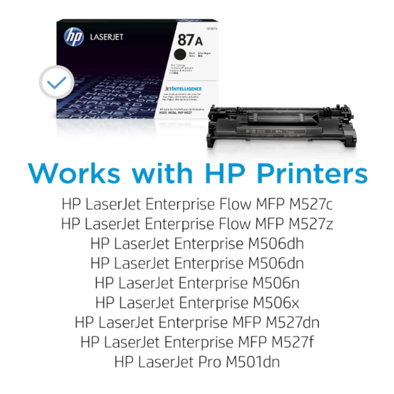 HP 87A Black Toner Cartridge | Works with HP LaserJet Enterprise M506 Series, MFP M527 Series, H M501 Series | CF287A