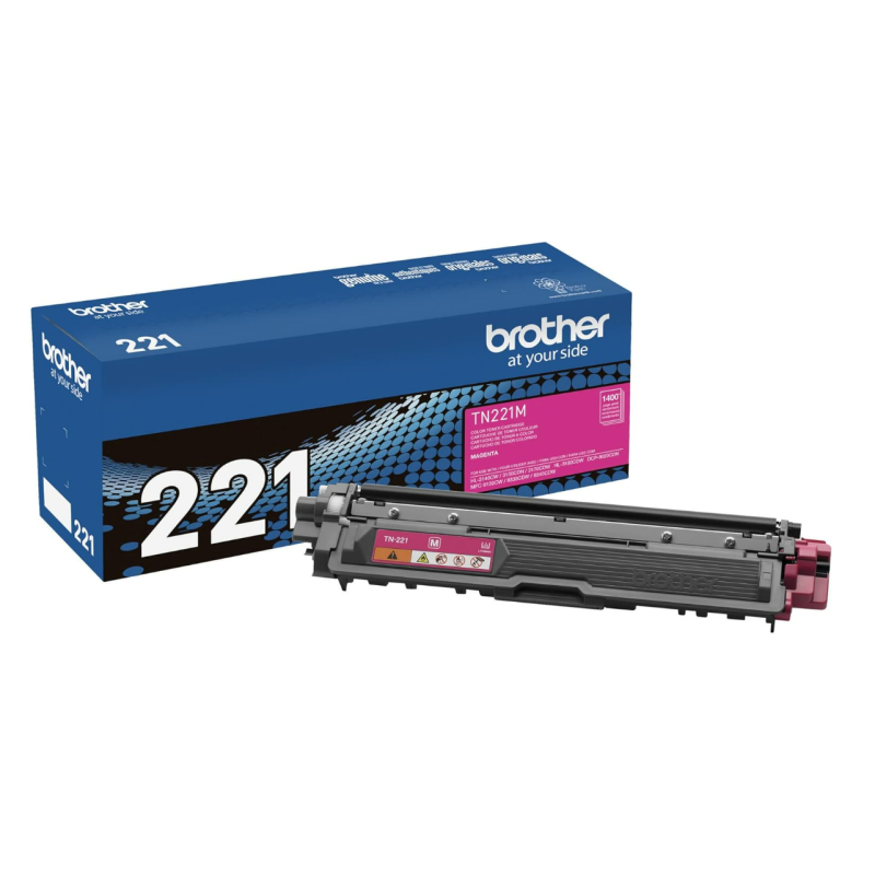 Brother TN-221M DCP-9015 9020 HL-3140 3150 3170 3180 MFC-9130 9140 9330 9340 Toner Cartridge (Magenta) in Retail Packaging