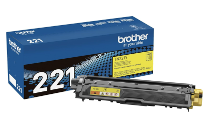 Brother Genuine Standard Yield Toner Cartridge, TN221Y, Replacement Yellow Color Toner, Page Yield Up To 1,400 Pages, Amazon Dash Replenishment Cartridge, TN221