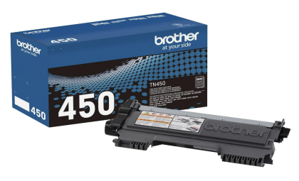 Brother Genuine High Yield Toner Cartridge, TN450, Replacement Black Toner, Page Yield Up To 2,600 Pages