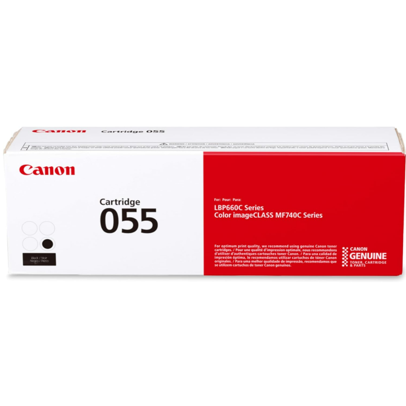 Canon Genuine 055 Black Toner Cartridge Compatible with LBP664Cdw, MF741Cdw, MF743Cdw, MF745Cdw, MF746Cdw