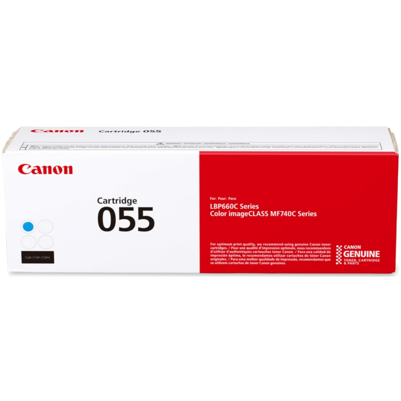 Canon Genuine 055 Cyan Toner Cartridge Compatible with LBP664Cdw, MF741Cdw, MF743Cdw, MF745Cdw, MF746Cdw