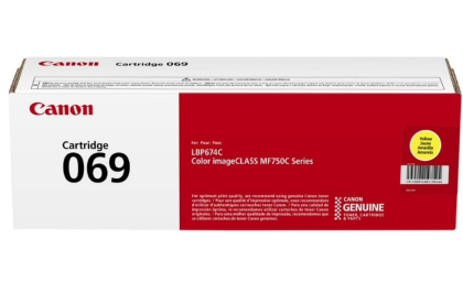 Canon Genuine 069 Yellow Toner Cartridge Compatible with MF753Cdw, MF751Cdw, LBP674Cdw