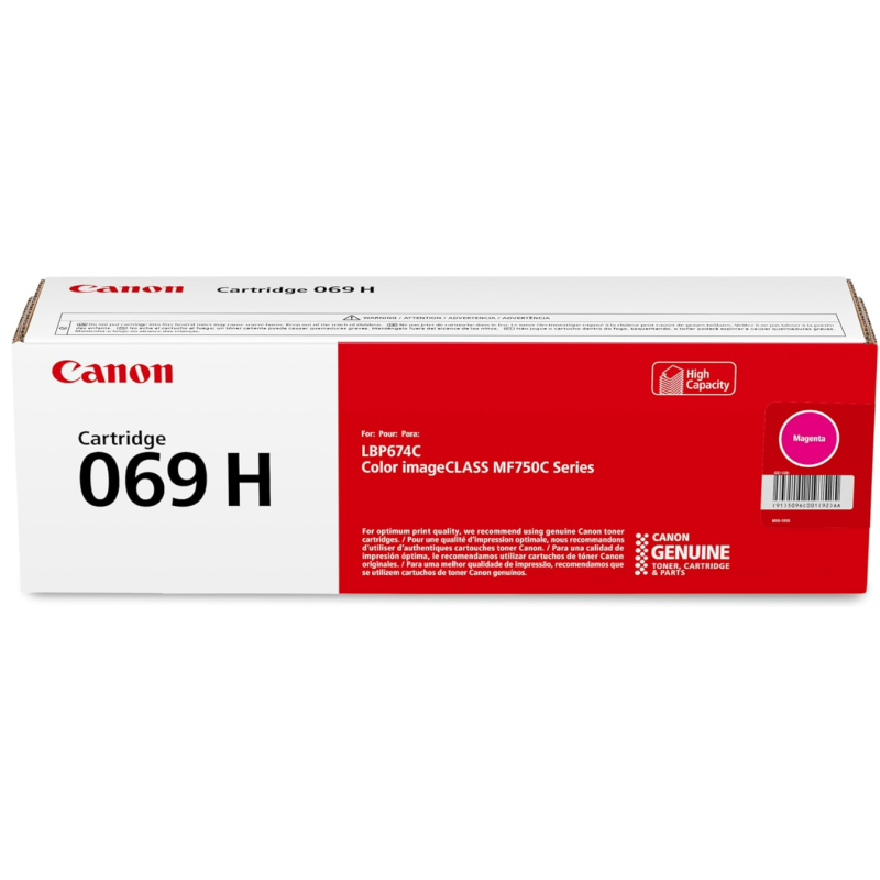 Canon Genuine 069H Magenta Toner Cartridge High Capacity Compatible with MF753Cdw, MF751Cdw, LBP674Cdw