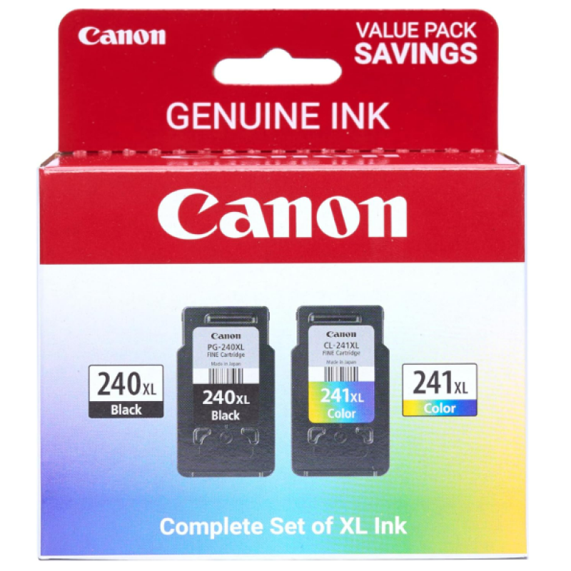 Canon Genuine Ink PG-240 XL / CL-241 XL Value Pack (2 Cartridges), Compatible with MG2120/3120/4120/2220/3220/4220/3520/3620, MX372/392/432/452/472/512/522/532, TS5120