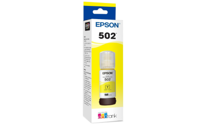 EPSON 502 EcoTank Ink Ultra-high Capacity Bottle Yellow Works with ET-2750, ET-2760, ET-2850, ET-3750, ET-3760, ET-3850, ET-4850, and other select EcoTank models