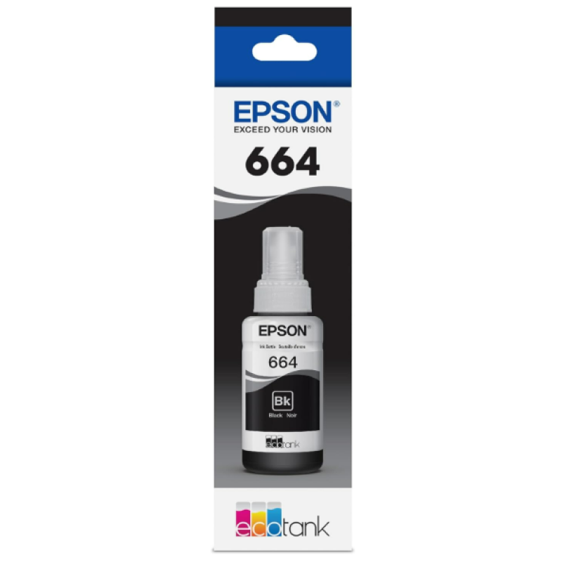 EPSON 664 EcoTank Ink Ultra-high Capacity Bottle Black (T664120-S) Works with EcoTank ET-2500, ET-2550, ET-4500, ET-4550, ET-2600, ET-2650, ET-3600, ET-16500