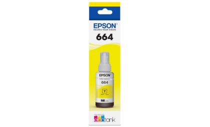 Epson 664 EcoTank Ink Ultra-high Capacity Bottle Yellow (T664420-S) Works with EcoTank ET-2500, ET-2550, ET-4500, ET-4550, ET-2600, ET-2650, ET-3600, ET-16500