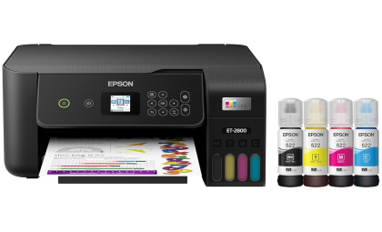 Epson EcoTank ET-2800 Wireless Color All-in-One Cartridge-Free Supertank Printer with Scan and Copy â€“ The Ideal Basic Home Printer - Black, Medium