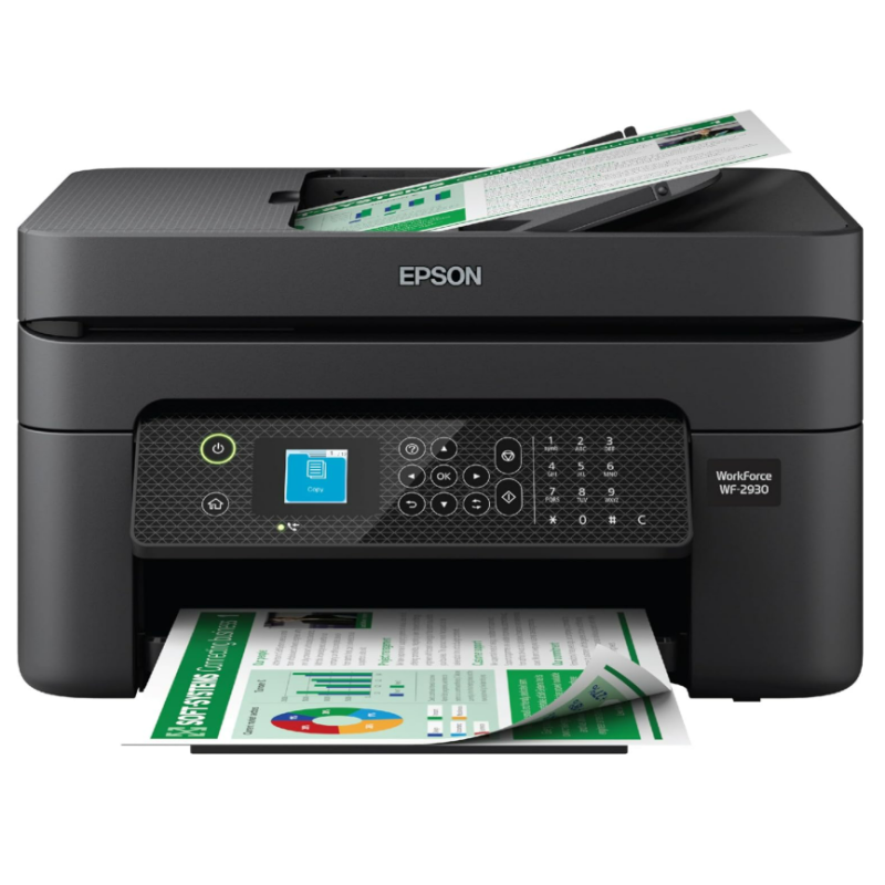 Epson Workforce WF-2930 Wireless All-in-One Printer with Scan, Copy, Fax, Auto Document Feeder, Automatic 2-Sided Printing and 1.4" Color Display,Black