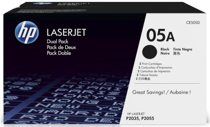 HP 05A Black Toner Cartridge | Works with HP LaserJet P2035, P2055 Series | CE505A