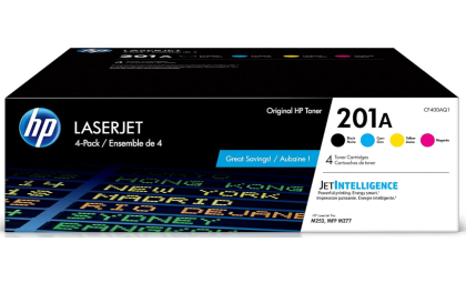 HP 201A Black, Cyan, Magenta, Yellow Toner Cartridges for HP Printers (4-pack) | Works with Color LaserJet Pro M252; Color LaserJet Pro MFP M277 Series | CF400AQ1