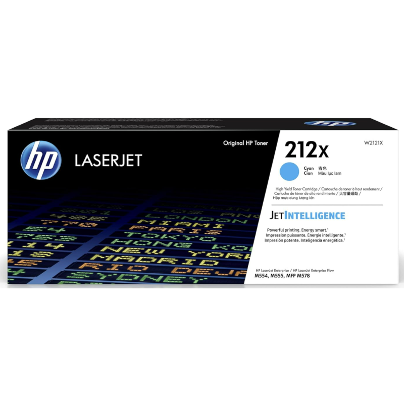 HP 212X Cyan High-yield Toner Cartridge for HP Printers | Works with Color LaserJet Enterprise M554, M555 Series; Color LaserJet Enterprise MFP M578 Series | W2121X