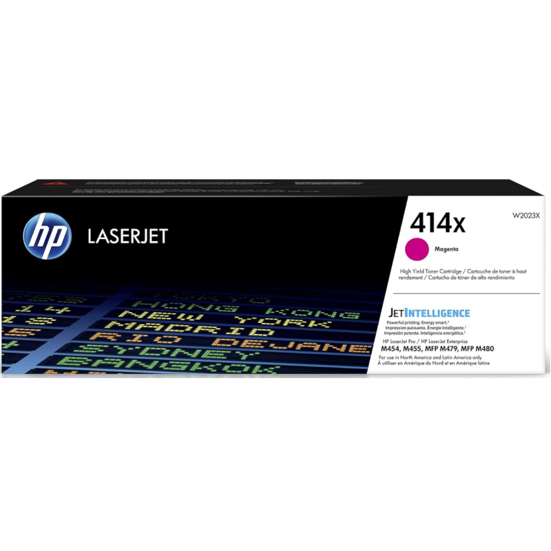 HP 414X Magenta High-yield Toner Cartridge | Works with HP Color LaserJet Enterprise M455dn, MFP M480f; HP Color LaserJet Pro M454 Series, MFP M479 Series | W2023X