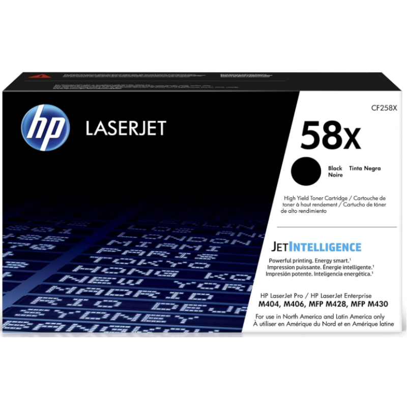 HP 58X Black Toner Cartridge for HP Printers | Works with LaserJet Enterprise M406dn, MFP M430f; LaserJet Pro M404 Series, MFP M428 Series | CF258X