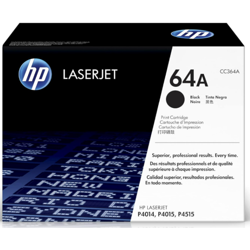 HP 64A Black Toner Cartridge | Works with HP LaserJet P4014, P4015, P4515 Series | CC364A