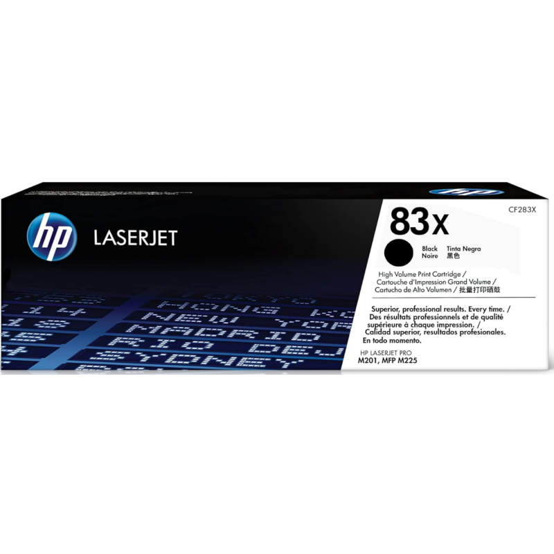 HP 83X Black High-yield Toner Cartridge | Works with HP LaserJet Pro M201, HP LaserJet Pro MFP M225 Series | CF283X