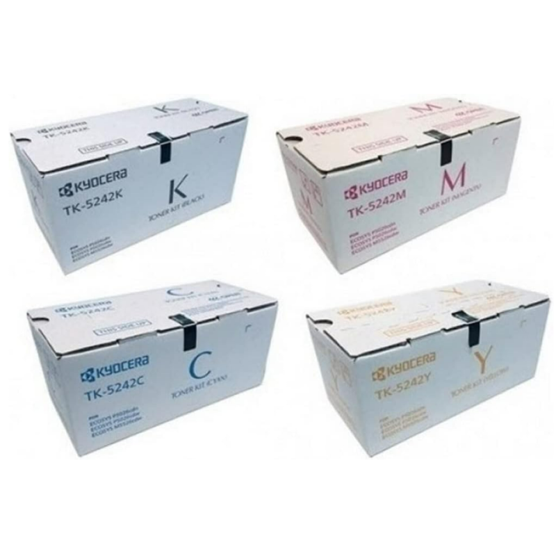 TK5242K 1T02R70US0 Genuine Kyocera Toner Value Pack, B/C/M/Y
